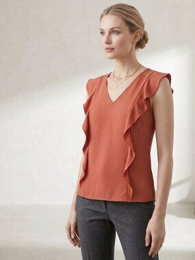 Ann Taylor Ruffle Lined Shell